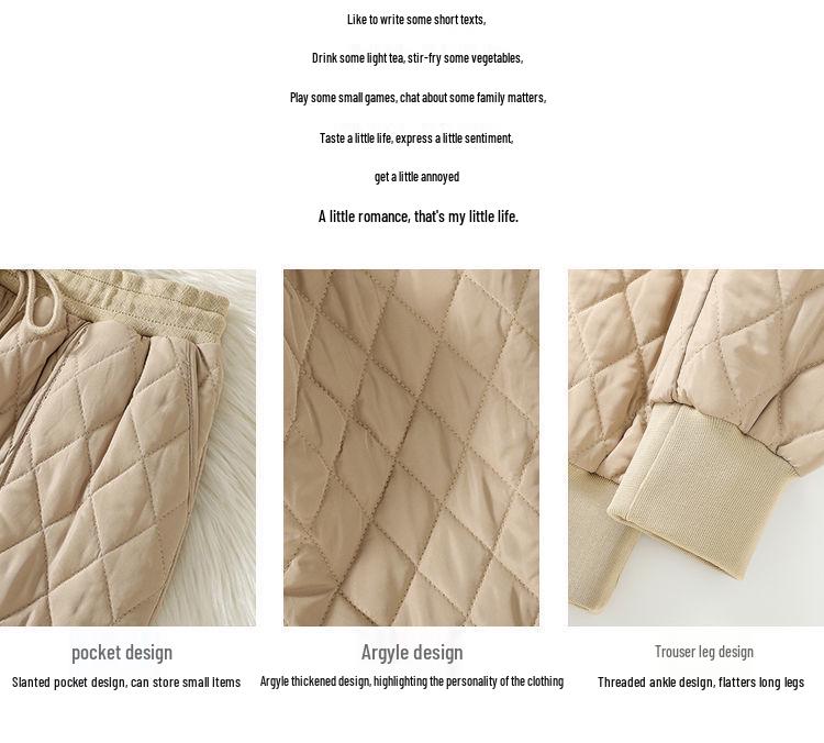 Women's Plus Size Quilted Winter Pants - Warm, Thick, Lightweight, Casual Fit