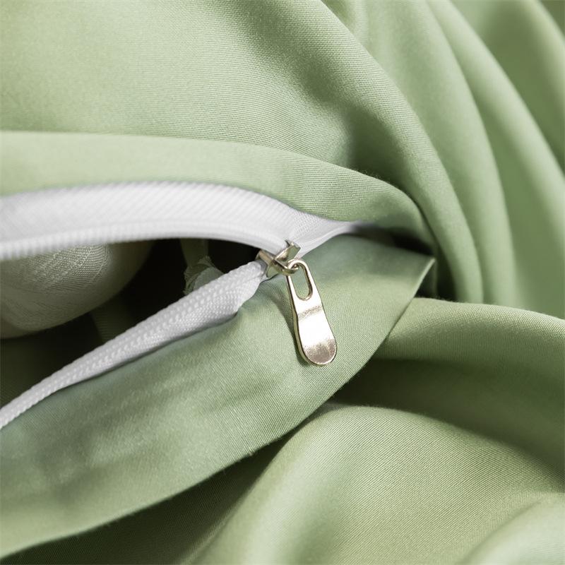 Solid Color Two-Tone Minimalist Lyocell Tencel Duvet Cover - Class A Single Piece Bedding