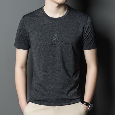 Men's Fashion Printed Short-sleeved T-shirt Men's Round Neck Casual Half-sleeved Bottoming Shirt Summer Trend Loose T-shirt Thin Section