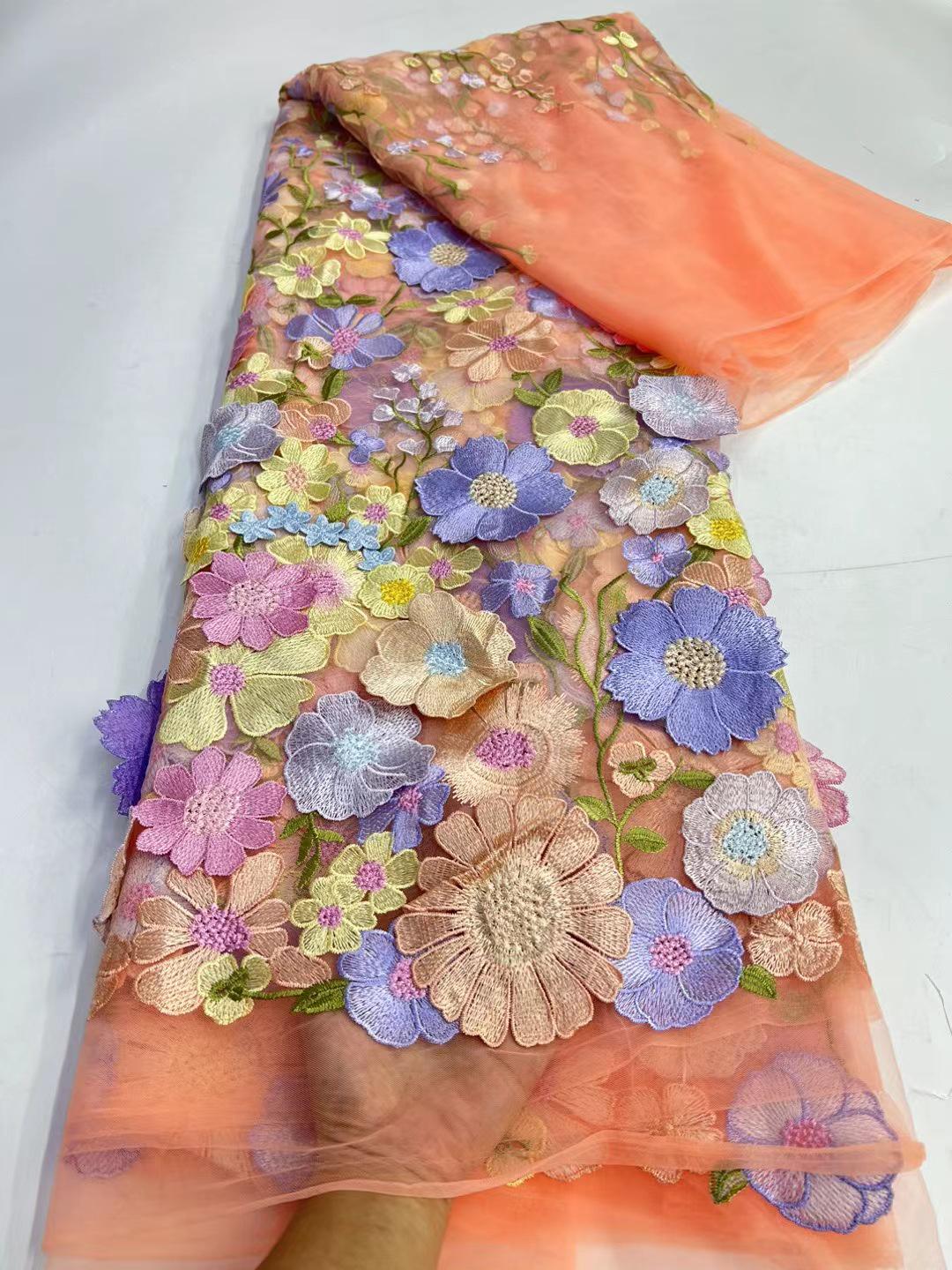 

3D аппликация вышитая кружевная ткань для детского платья