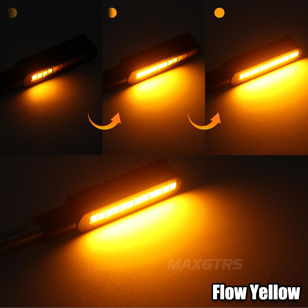 

MAXGTRS Motorcycle Turn Signals Lights 12 Leds Water Flowing Indicator Arrow Blinker Lamps DRL A pair жёлтый