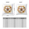Bee And Flowers Square Pillowcase Cushion Cover Pillow Case Throw Pillow Cover for Home Sofa Living Room