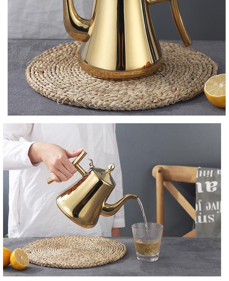 Stainless Steel Kashi Coffee & Teapot with Filter for Induction Cookers