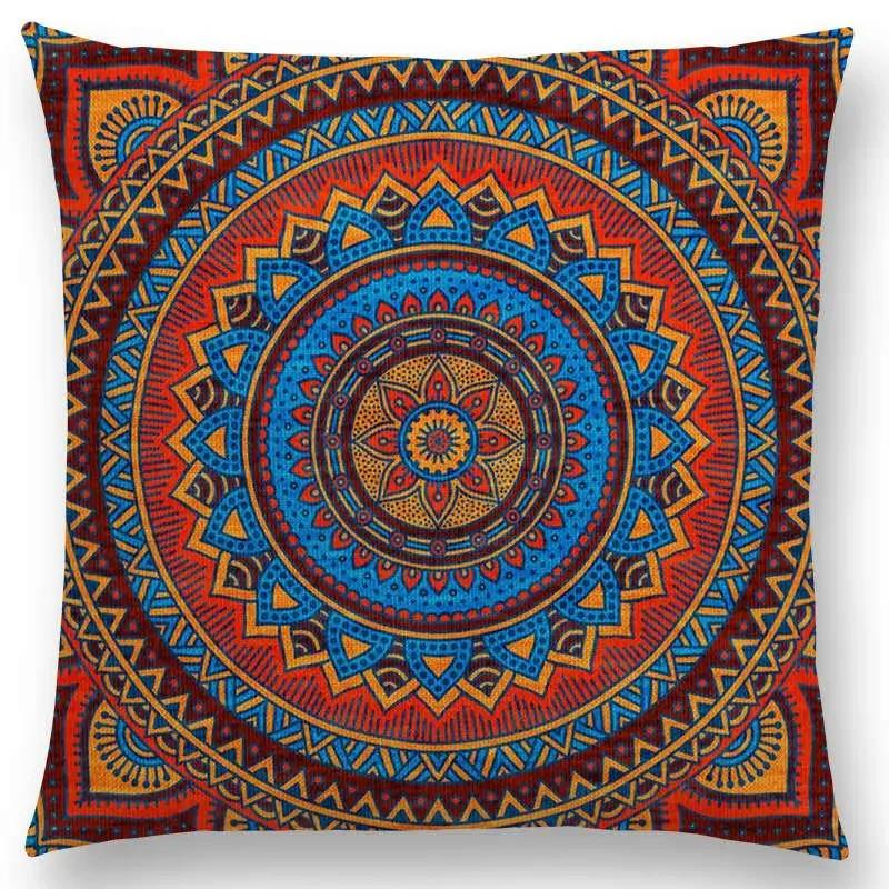 Hippie Mandala Boho Rainbow Floral Pattern Decor Throw Pillow Case Sun Moon Flowers Dream Fantasy Gorgeous Cushion Cover Sofa