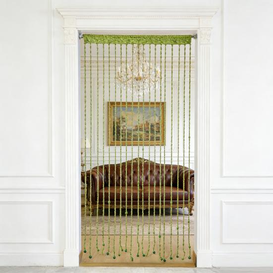 String Door Curtain Soft Balls Tassel Door Curtain Wall Panel Fringe Window Blind Decorative Room Divider for Home Bedroom Living Room Backdrop