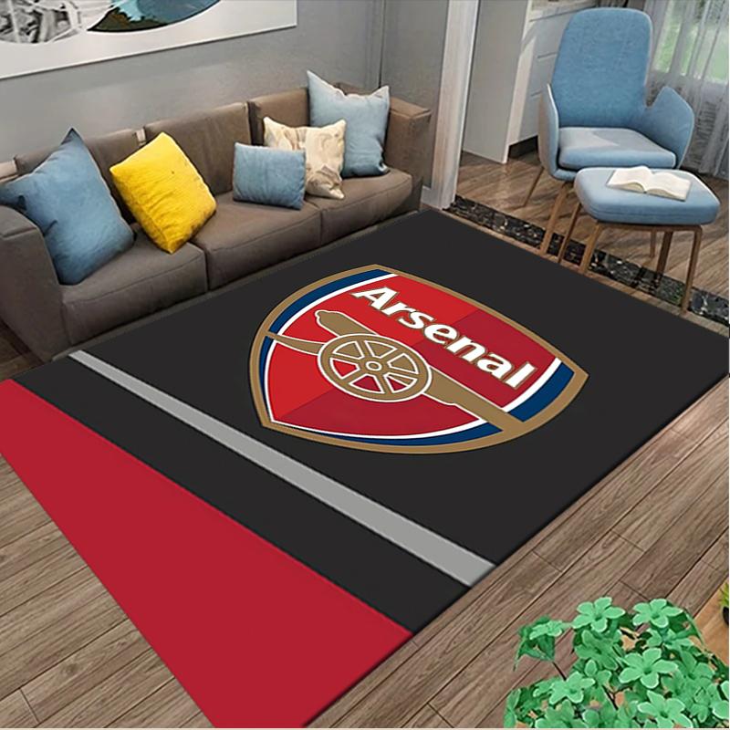 [Football Club Printed Carpet] Non-slip Office Rug, Cozy Area Carprt for Living Room Use, Soft Home Sofa Chair Mat