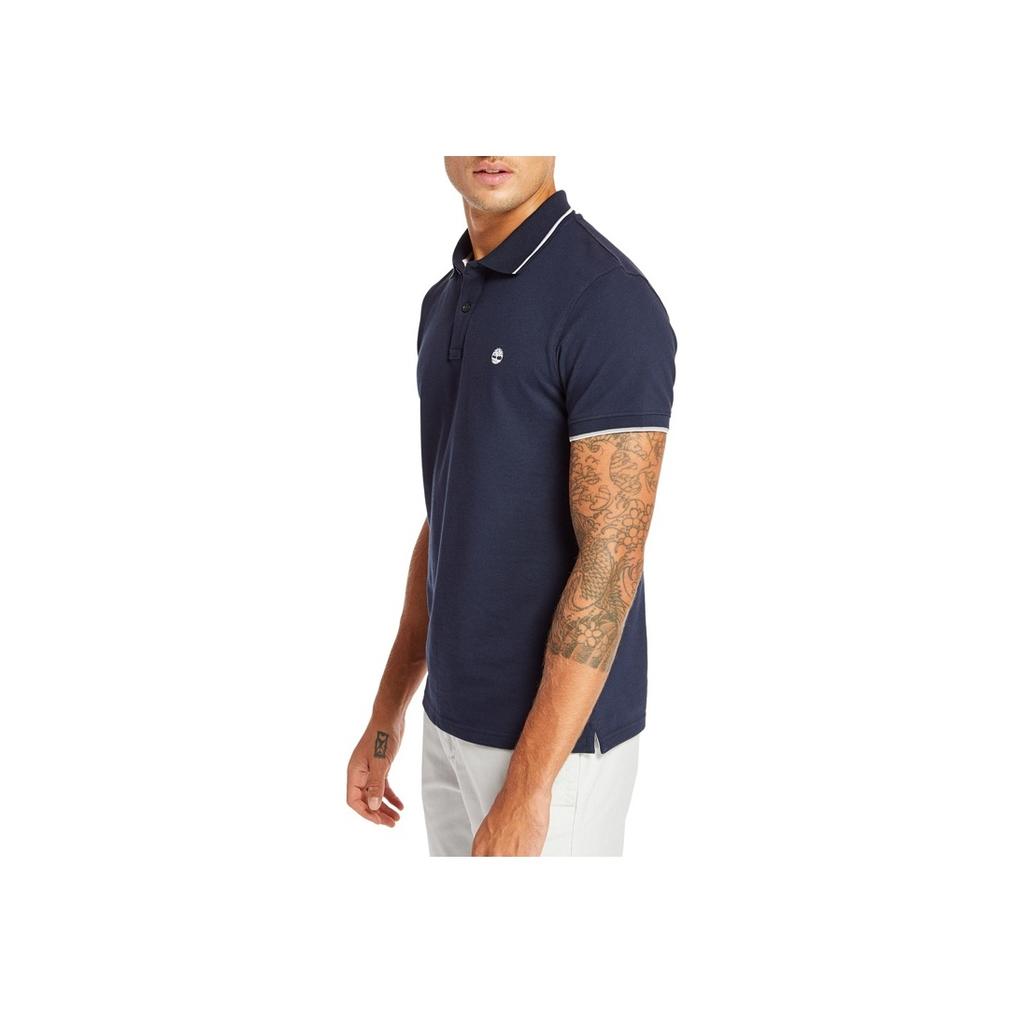 Timberland Slim Fit Short Sleeve Polo Shirt Men Tops Deep-Sapphire-Blue A1ZK3433
