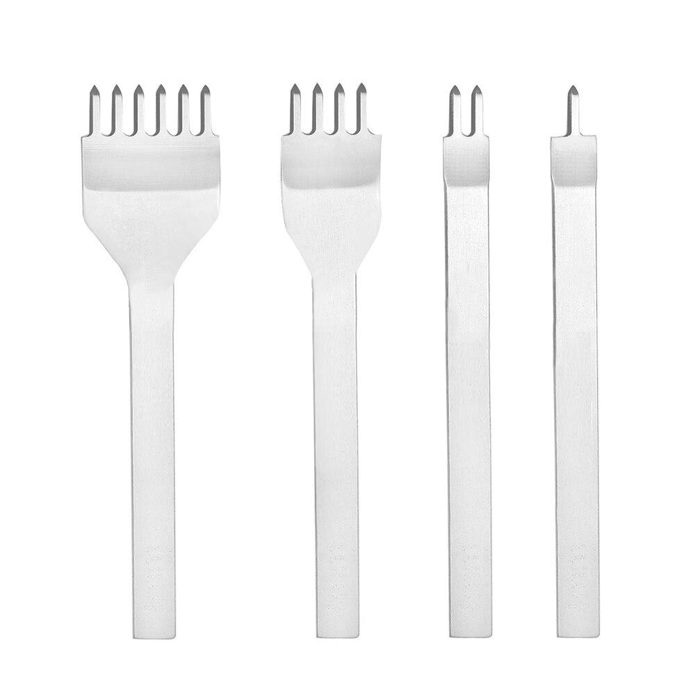 4Pcs Prong Leather Craft Tool Diy Leather Tools Hole Punches Stitching for Leather Belt Punch Tools