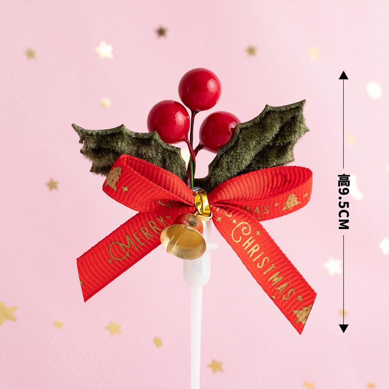 Christmas Decor Set: Card Inserts, Cake Toppers, Cup Garland, Wreath Ornaments, Strawberry Tower, Cartoon Star & Tree Decorations.