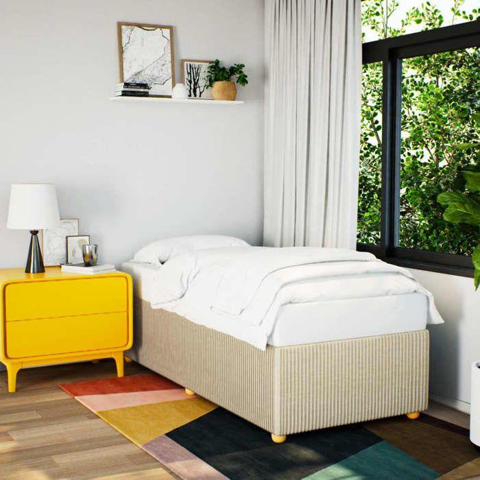 VidaXL Bed Frames Without Mattress Cream 90x190 Cm Fabric 3284905