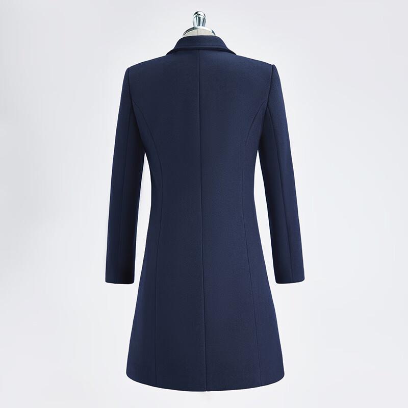 Women's Double-Breasted Wool Blend Mid-Length Coat
