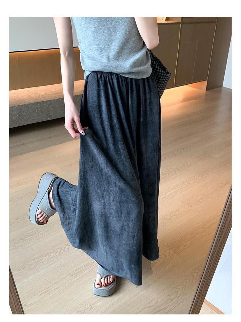 Summer 2025 Women's High-Waist Tie-Dye Ice Silk Wide-Leg Pants: Slim, Loose, and Casual.