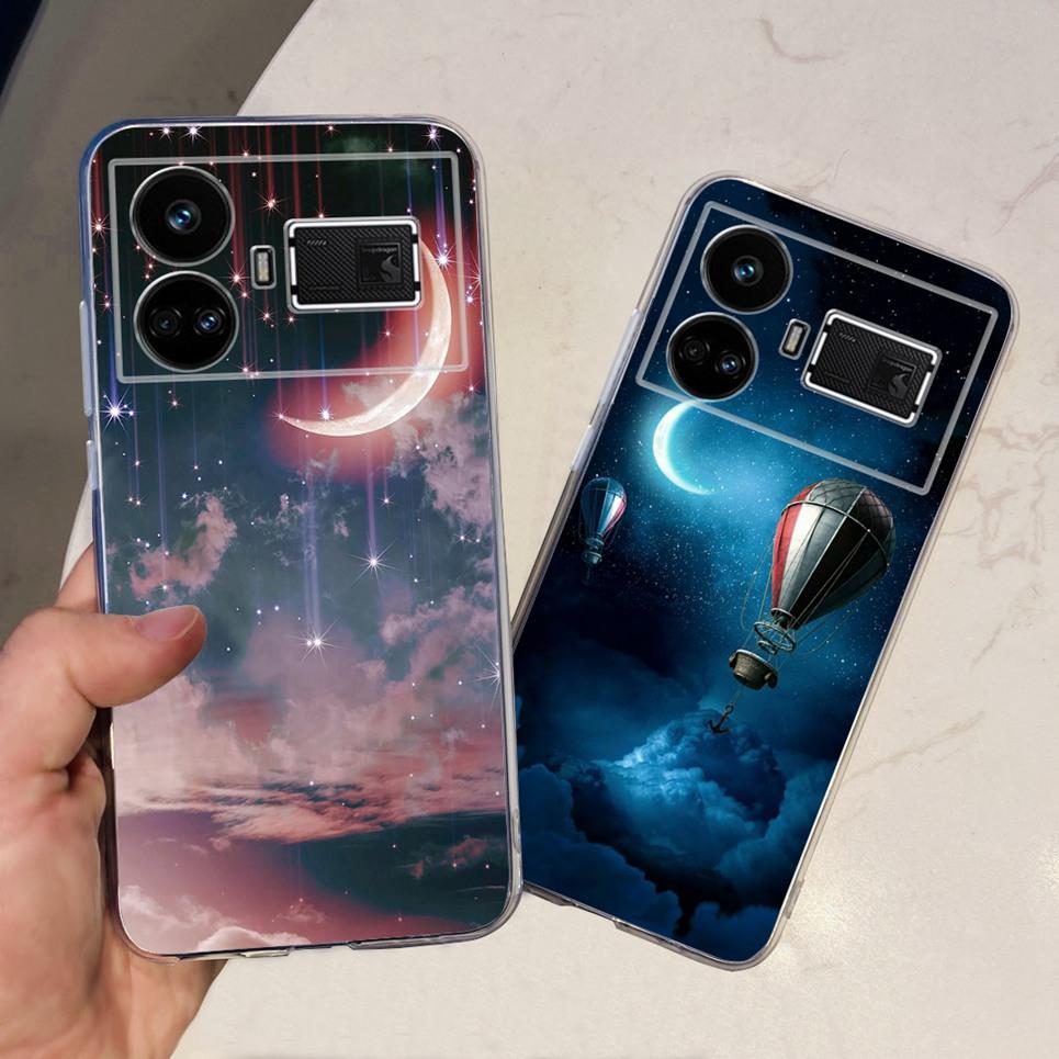 Pro Realme GT5 Pouzdro Průhledné Silikonové Měkký TPU Kryt Pro OPPO Realme GT 5 RealmeGT5 Pouzdra Květinové Mramorové Želé Nárazník Coques