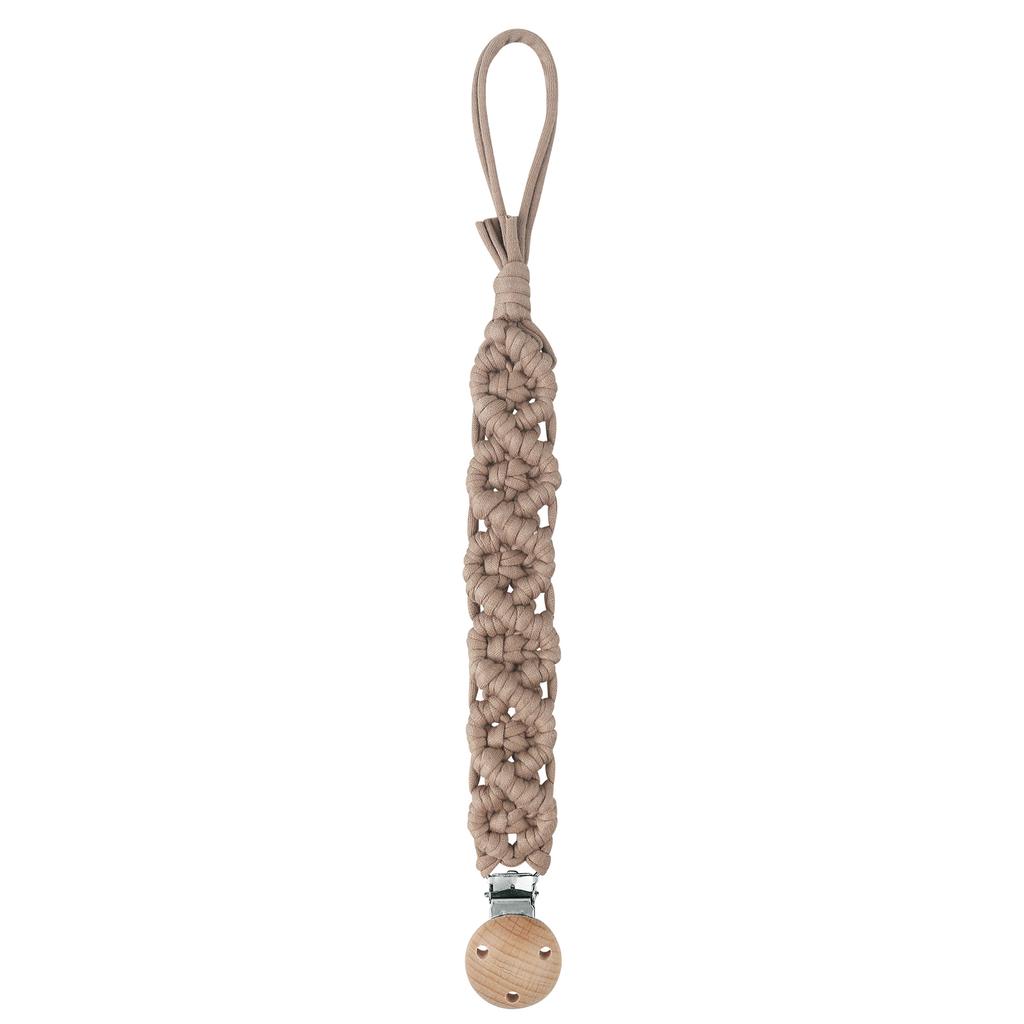 Cotton Handmade Crochet Pacifier Chain Soft Newborn Soothing Pacifier Beech Wood Clip Baby Chew Toy Christmas Gift