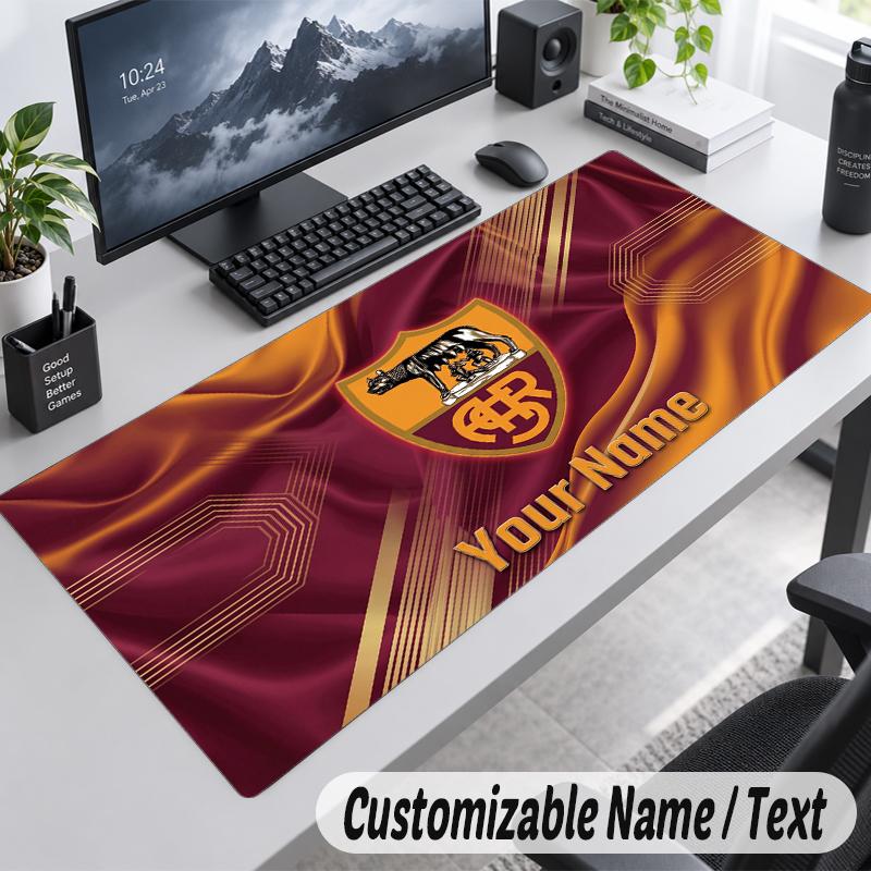 Custom Name Text Mouse Pad AS Roma FC Personalized Desk Pad For Work And Gaming