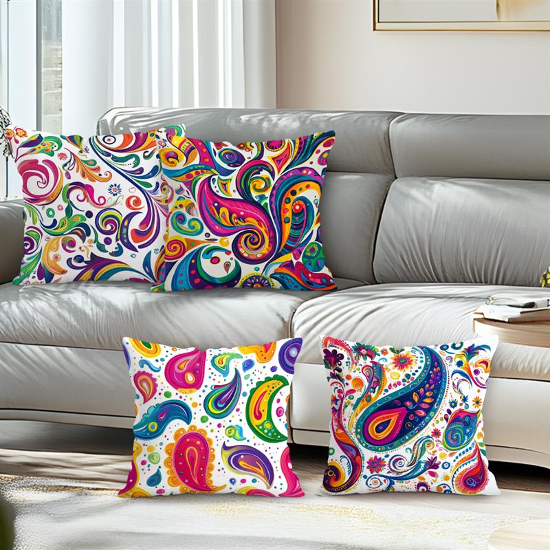 Paisley Pattern Cushion Pillowcase Printed Polyester 45X45Cm Throw Pillow Cover Decorative Sofa Cushion Pillowslip Home Decor