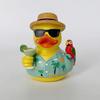 Yousheng Summer Beach Duck Figurine, Vacation Duck with Sunglasses, Weather-Resistant Compact Resin Ornament for Indoor Outdoor Garden Party