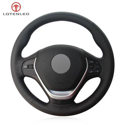 LQTENLEO Čierny PU Koženkový Ručne šitý Poťah na Volant do Auta pre BMW 3 Series F30 F34 F22 F23 F32 F33 F36
