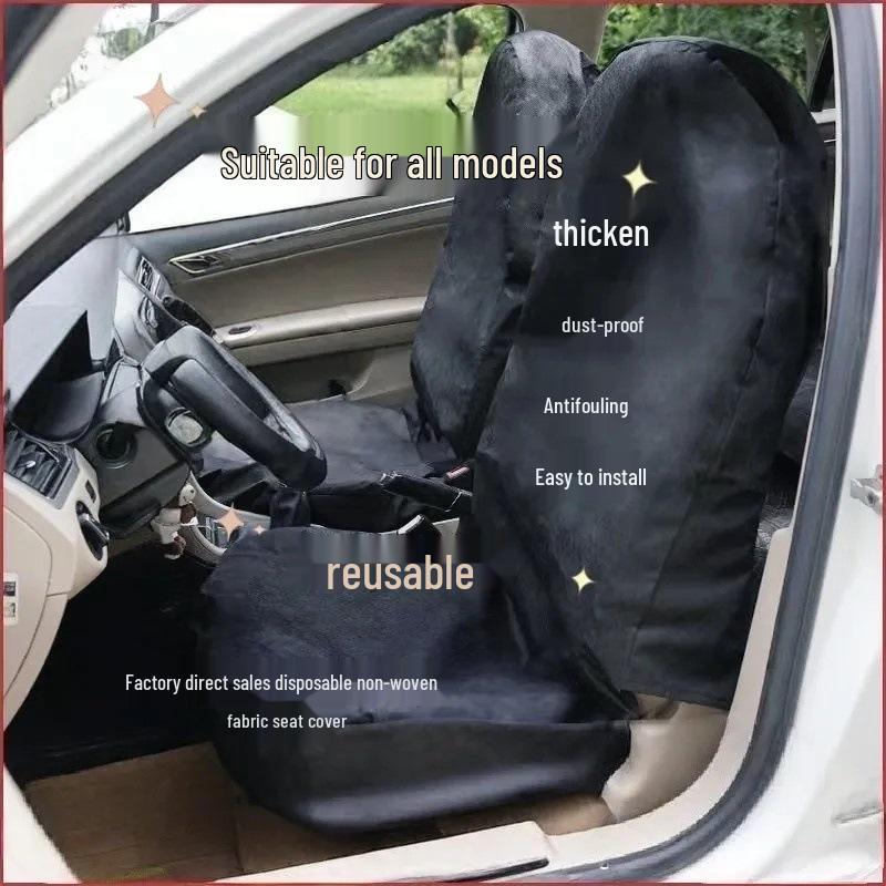 

Universal Disposable Non-woven Car Seat Covers - Dustproof & Stainproof, Full Coverage for All Models Front Row [1pc] [Clearance] чорний