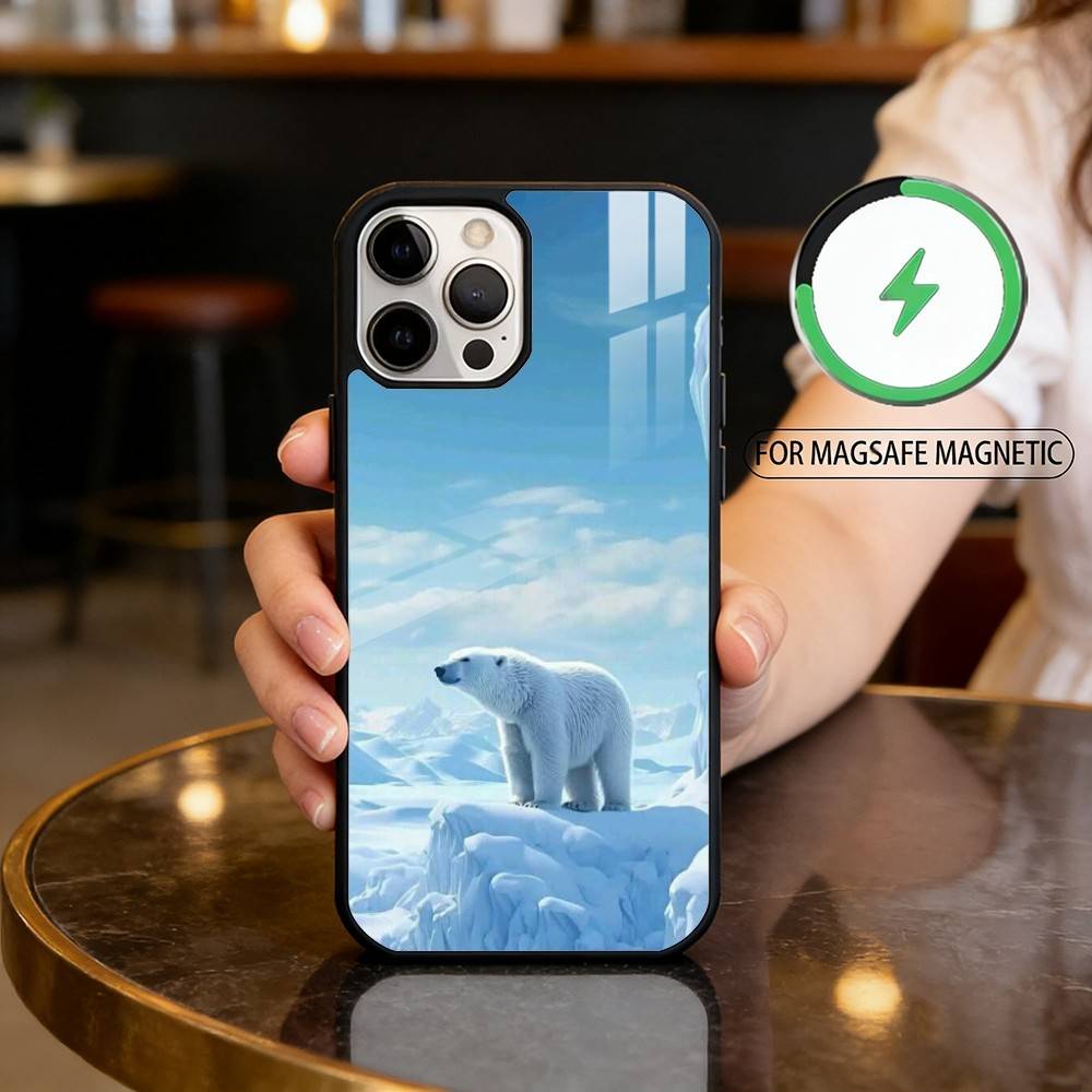 A-Animal P-Polar B-Bear Phone Case For iPhone17,16,15,14,13,12,11 Plus,Pro Max Magnetic For Magsafe Wireless Charging