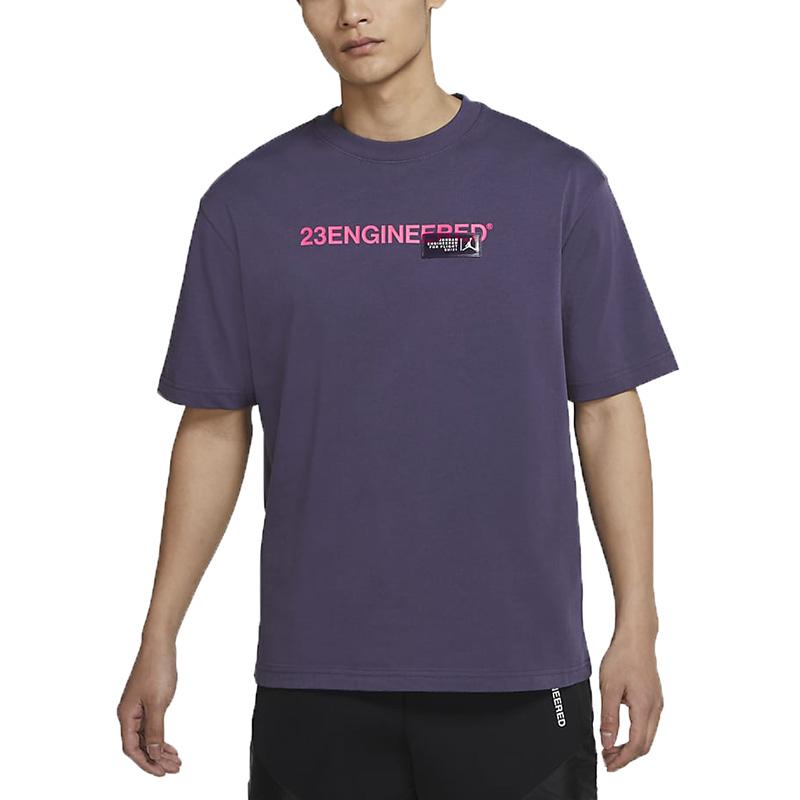 Jordan 23 Engineered Letter Print Crewneck T-Shirt Men Tops Purple CZ5182-573