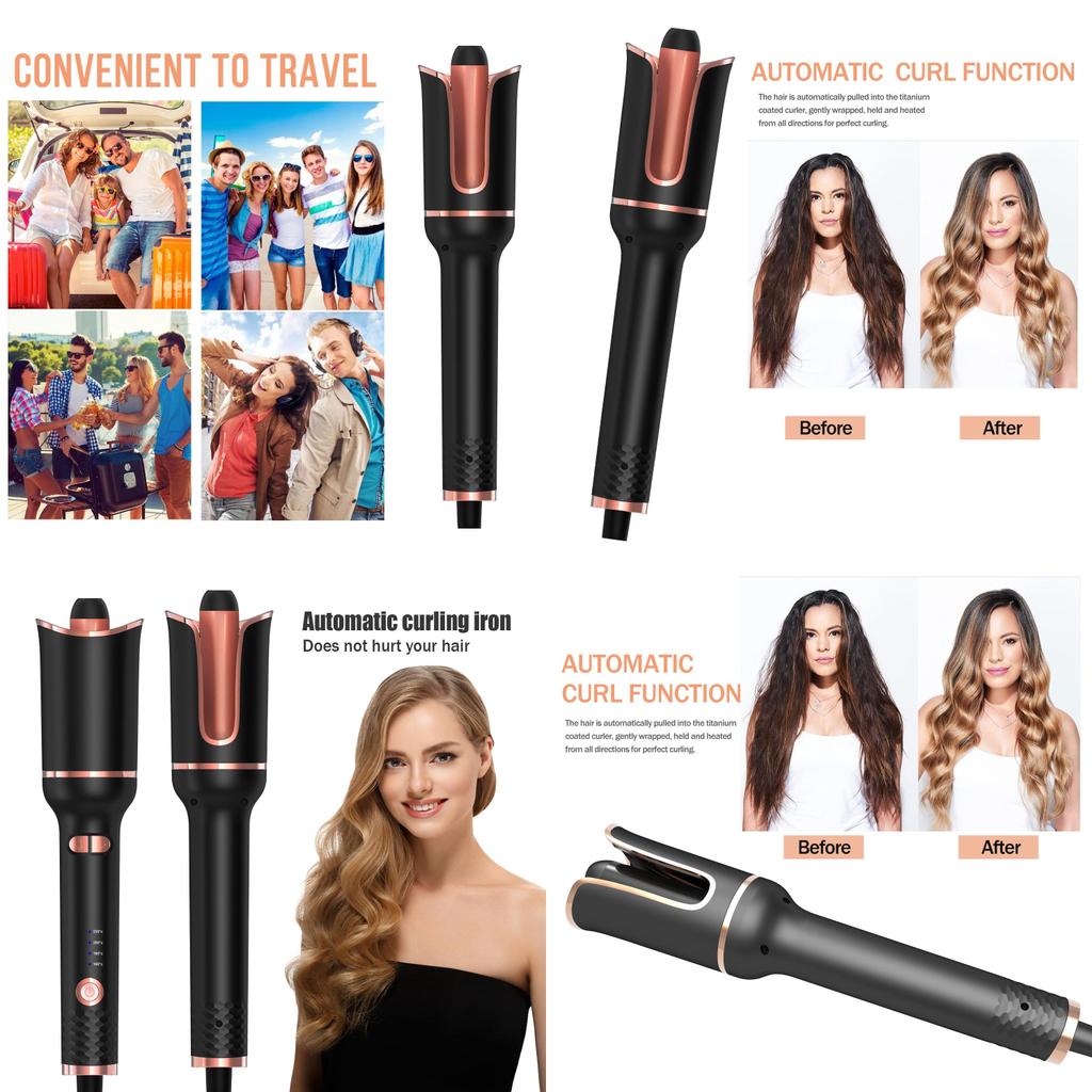 Electric Automatic Curler For Gorgeous Rose Curls With Ionic Technology And 10 Heat Settings For All Hair Types