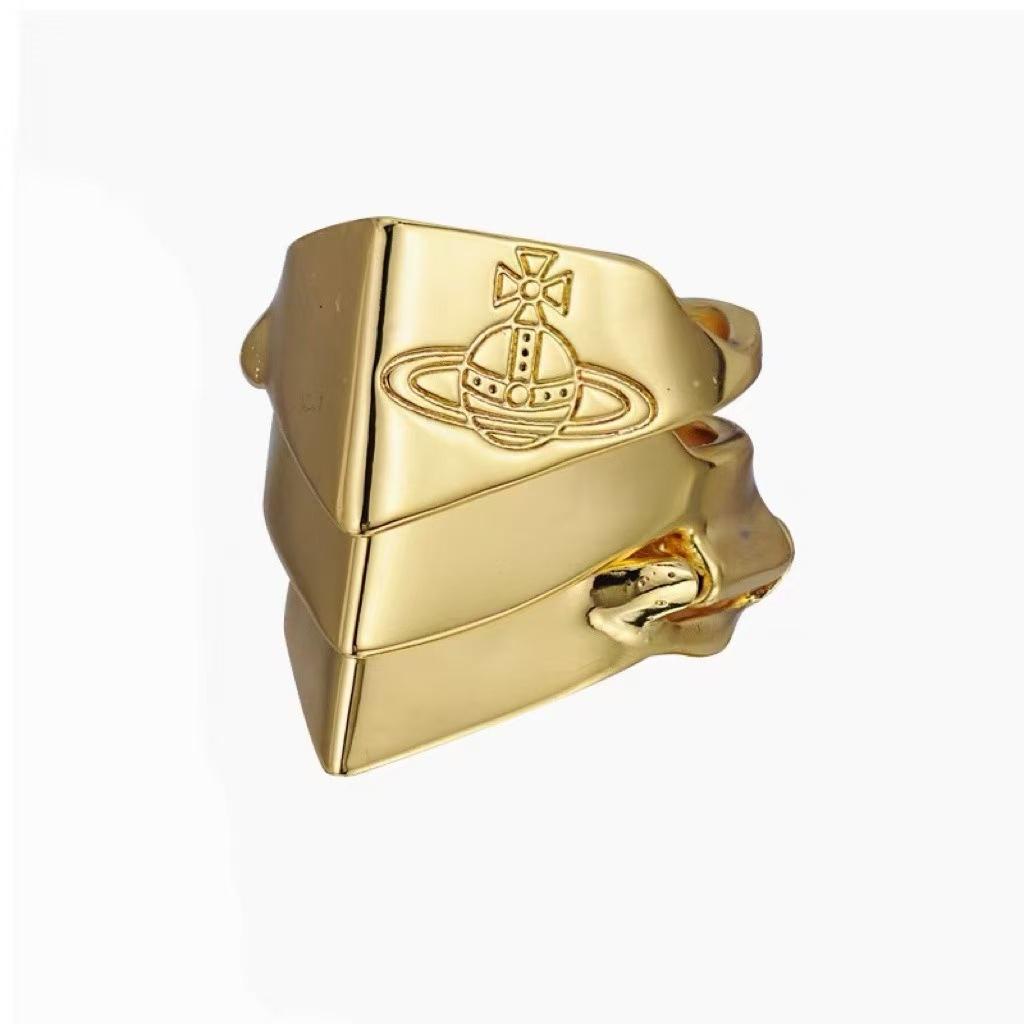 Willa Punk Style Adjustable Saturn Armor Ring - Multi-Layer, Movable, Four-Section Design.