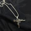 Collana Hip-hop in Acciaio Titanio Pendente a Forma di Pistola da Uomo Gioielli di Lusso alla Moda