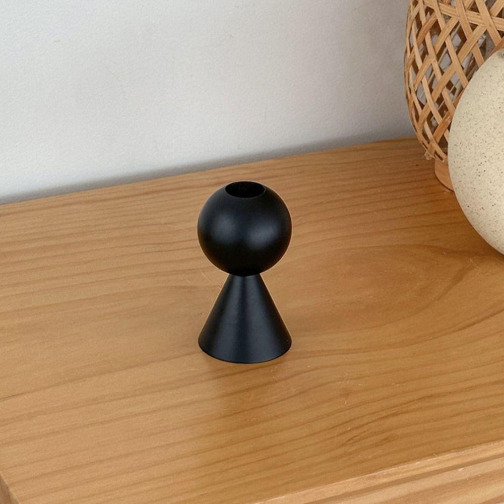 3Pcs/Set Vintage Candlestick Ornament Minimalist Candelabra Wooden Candle Holder  Living Room