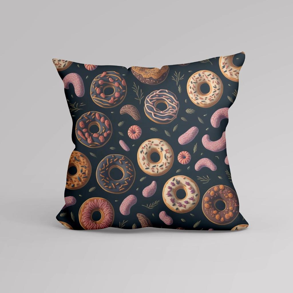 Luxury Home Decor Cushion Cover Office Sofa Cushion Cover Afternoon Tea Donut Snack Pattern Printed Pillow Cover