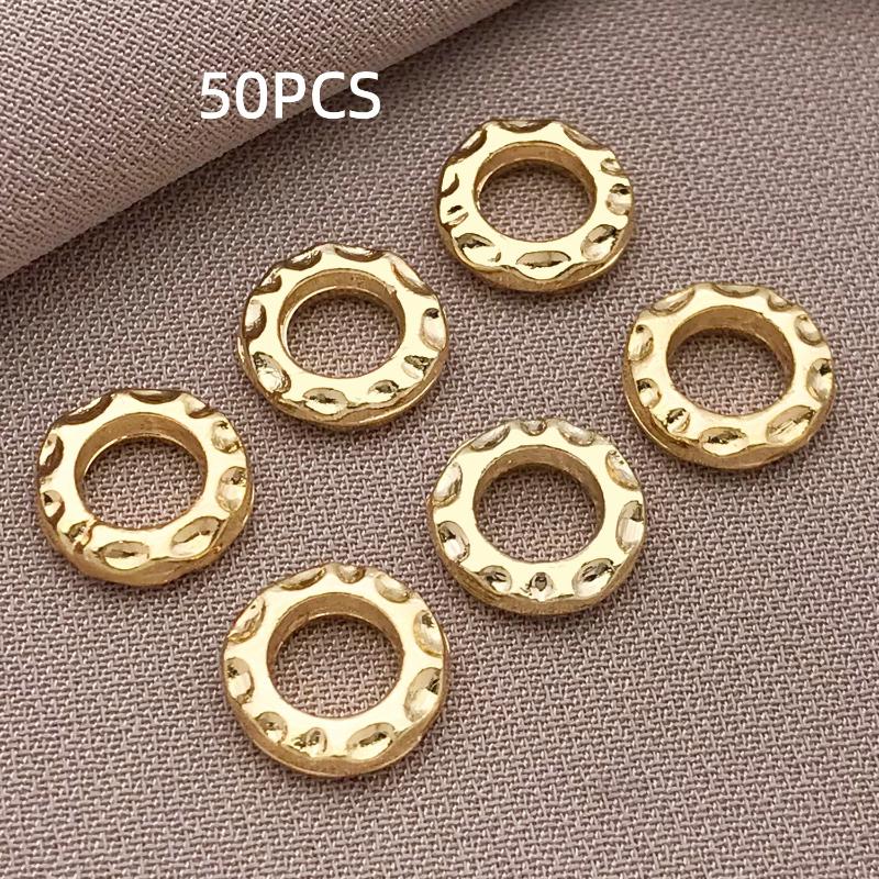 10-100Pcs Stainless Steel Gold Spacer Beads For Bracelet Jewelry Making Diy Flat Round Loose Beads Handmade Jewelry Supplies Cra