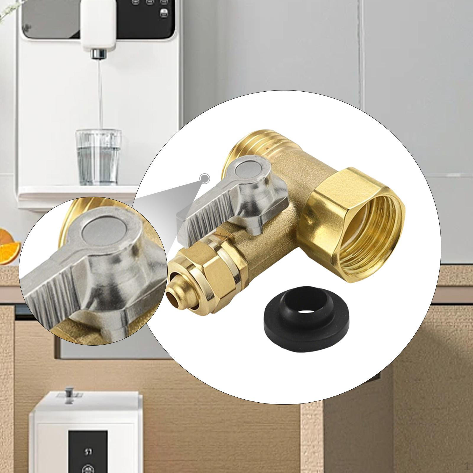 

3/8 Water Purifier Inlet Ball Valve Connector Efficient Easy to Install Multifunctional Built in