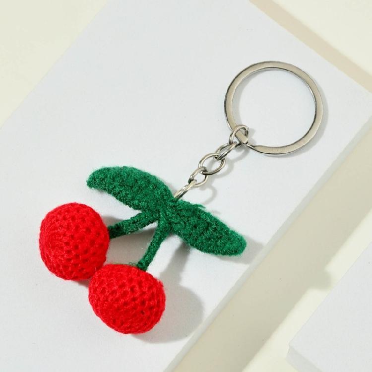 Cute Cherry Keychain Heart Keyring for Clothing Bag Jewelry Gift Backpack Charm