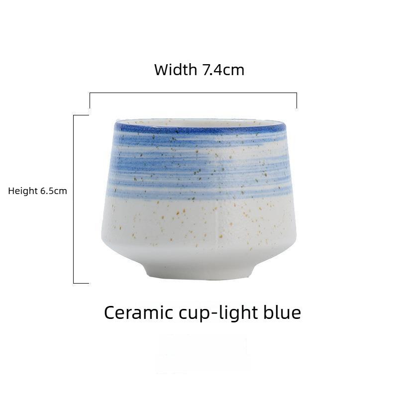 1pcs High Aesthetic Ceramic Coffee Cup Hand Brewed Coffee Sharing Cup Simple and Single High Temperature Resistant 200ml светло-синий