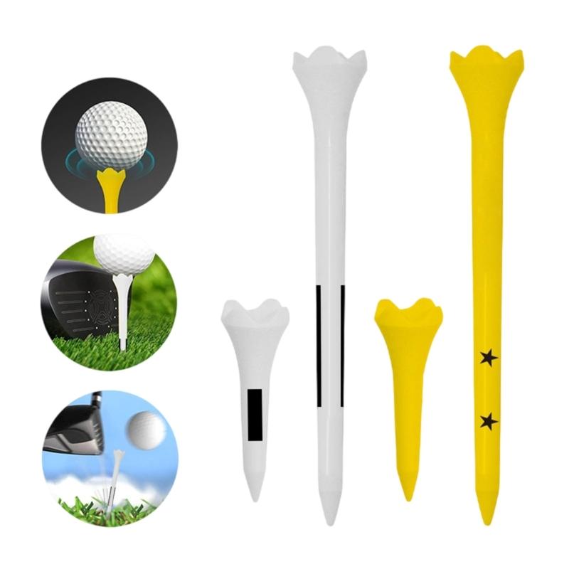 50Pcs Long and Short Plastic Golfs Tees Unbreakable 4 Prongs Head Tees Golfs Balls Stand Outdoor Sport Golfs Tees