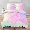 Rainbow Gradient Bedding Set Gradient Colors Duvet Cover with Pillowcases Single Twin Full Queen King Girl Kids Quilt Cover