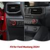 RT-TCZ Headlight Knob Cover Audio Volume Switch Cover Trim Center Console Interior Accessories for Ford Mustang 2024 2025 (Red)