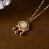 Elegant S925 Sterling Silver Opal Ruyi Peace Lock Necklace - High-End Chinese Style Pendant for Women