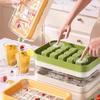 Press-Release Ice Cube Tray with Lid Food-Grade Silicone Popsicle Mold for Freezer Leak-Proof Stackable Ice Maker for Home Party