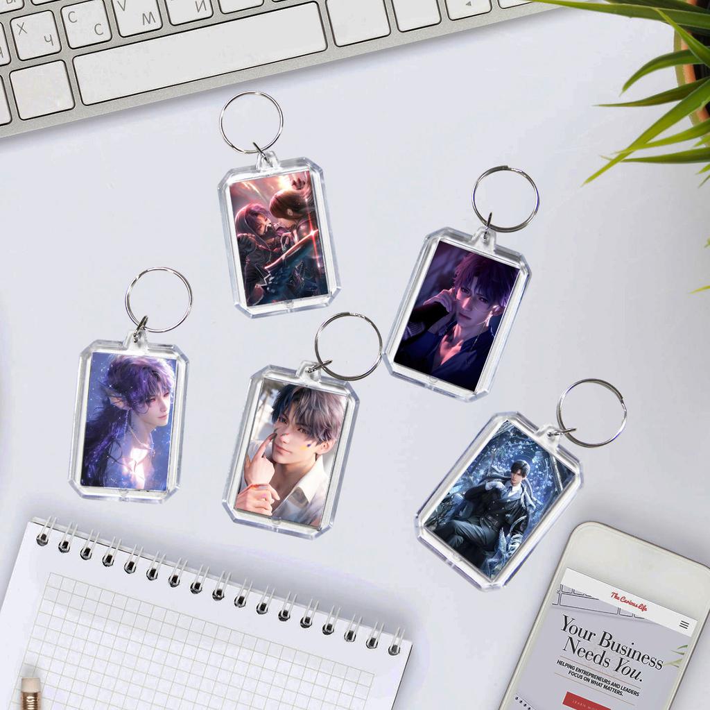 Game Love and Deepspace Rafayel Zayne Xavier Double-sided Photo Acrylic Keychain Backpack Keychain Pendant Fans Gifts Peripheral