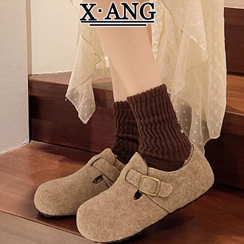 cm inner height increase women's shoes woolen all-inclusive children's velvet warm one-pedal cotton shoes lamb wool shoes