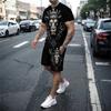 New3D printed men's short sleeved T-shirt and shorts set casual and youthful quality summer street vacation domineering clothing