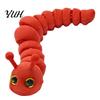 Stress Relief Caterpillar Toy 3D Printed Fidget Toy, Movable Joints Relaxing Tools Figurine, Articulated for Desktop Decoration Bendable