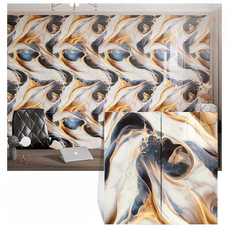 600mm×300mm Marmor Küchen Ölfest Folie Herd Wasserdicht Feuchtigkeitsbeständig Selbstklebende Tapete Arbeitsplatte Schrank Renovierung Fliesenaufkleber