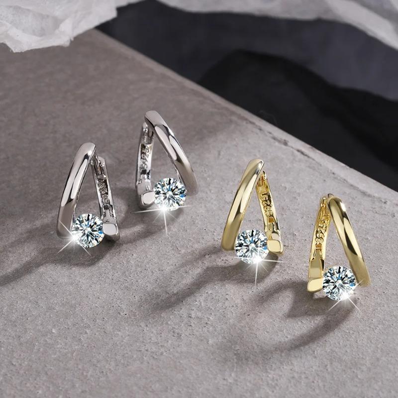 Advanced Sense Earrings Diamond Stud Earrings Women's Hoop Earrings Are Simple and Versatile Trendy and Elegant Party Jewelry