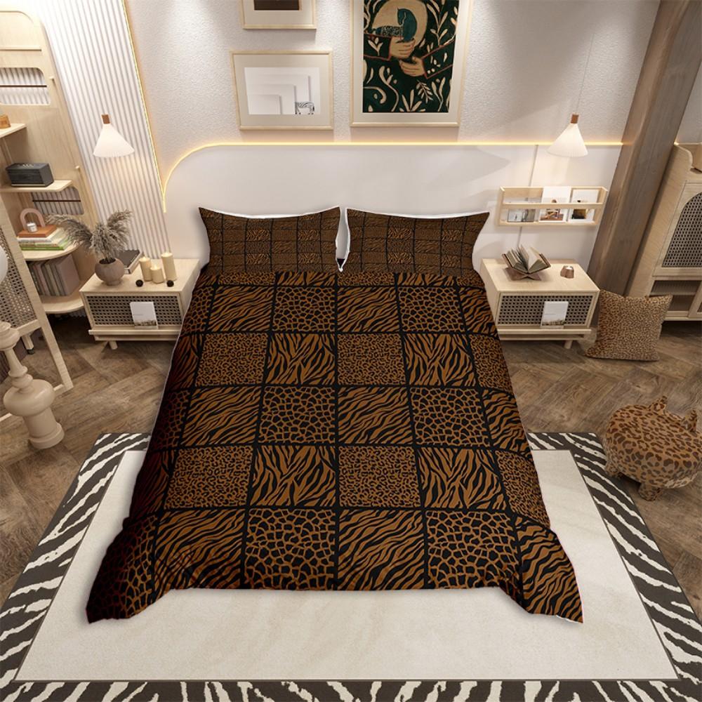 Homewish Cheetah Cow Print Duvet Cover SetModern Fashion Bedding SetTeens Kids Adult Bed Set