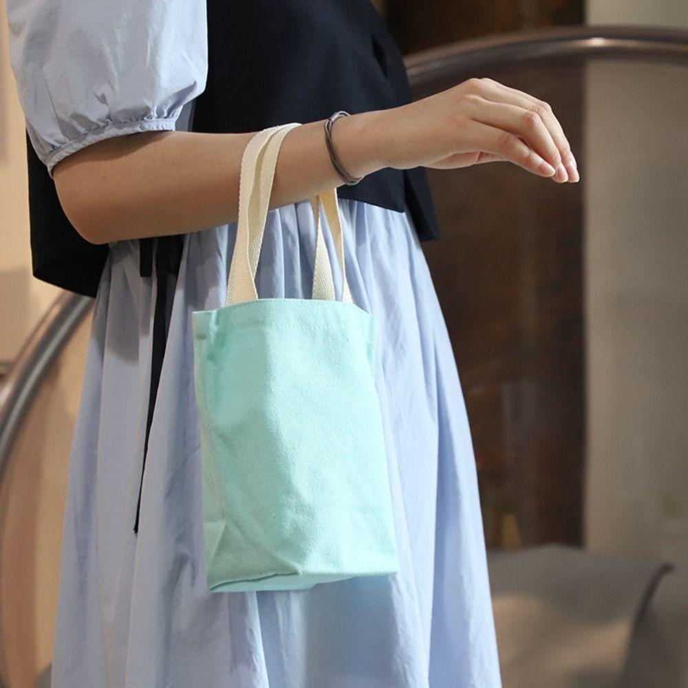 Bag Bucket Bags Korean Style Canvas Bags Women Handbags Coffee Milk Tea Bags Spring Day Picnic Bags
