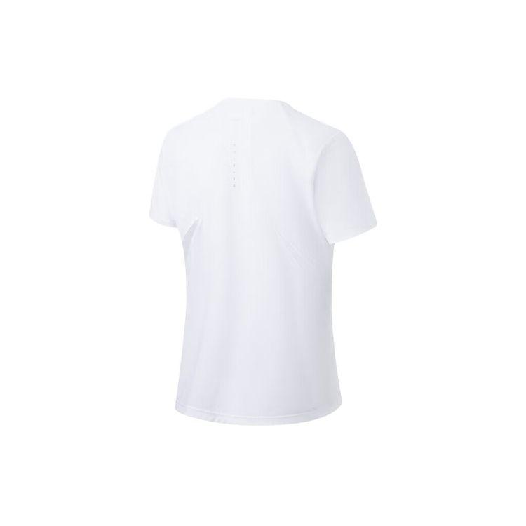 Li Ning Fitness Series Solid Color Reflective Ice Feel Comfortable Loose Short Sleeve T-Shirt Women Tops Standard-White ATST222-5