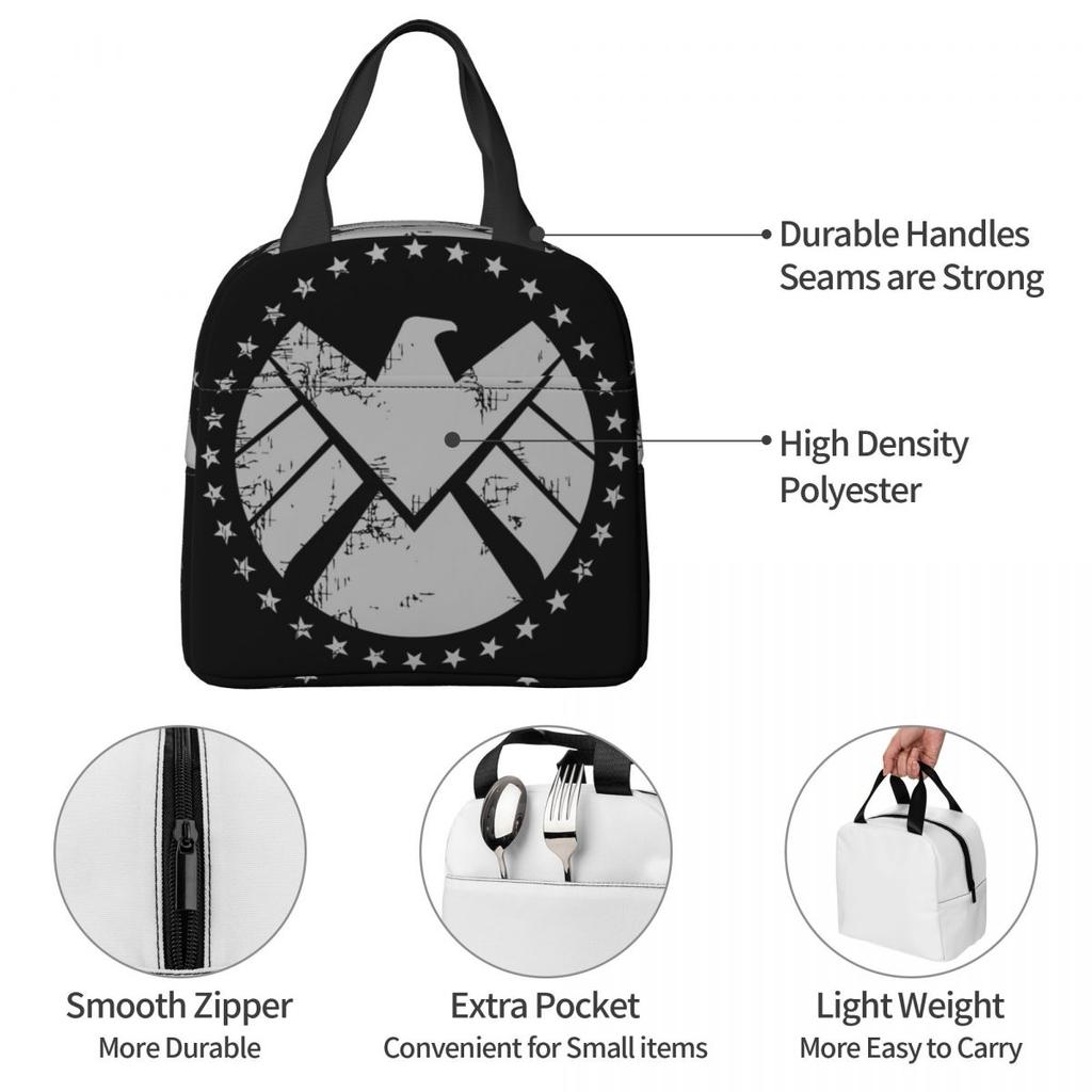 Shield Agent Training Insulated Lunch Bag for Kids School Cooler Thermal Food Box Tote Portable Lunch Boxes Container