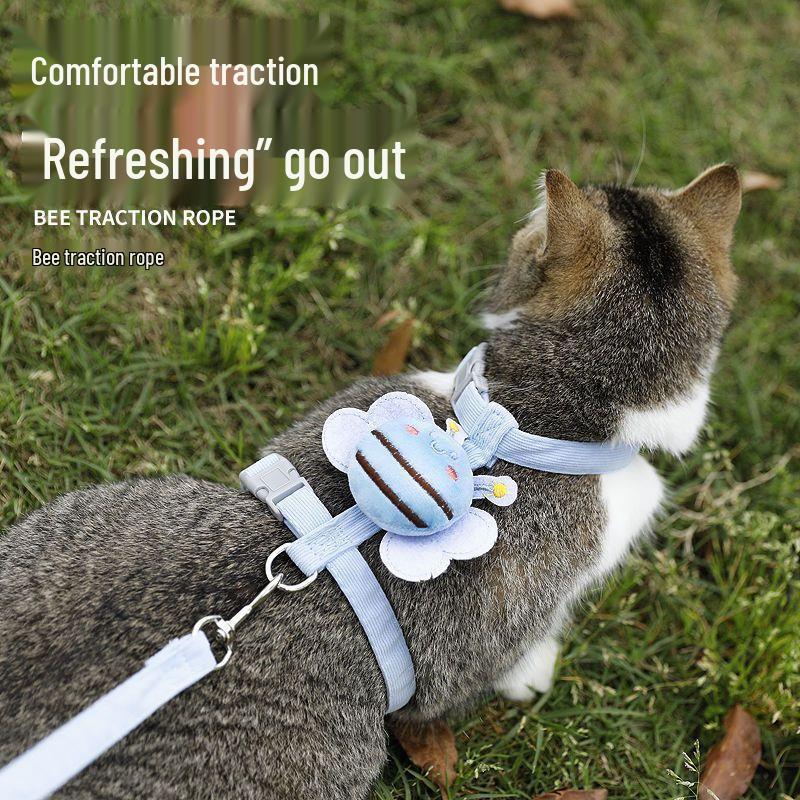 Adjustable Anti-Escape Outdoor Cat Harness with Plush Leash
